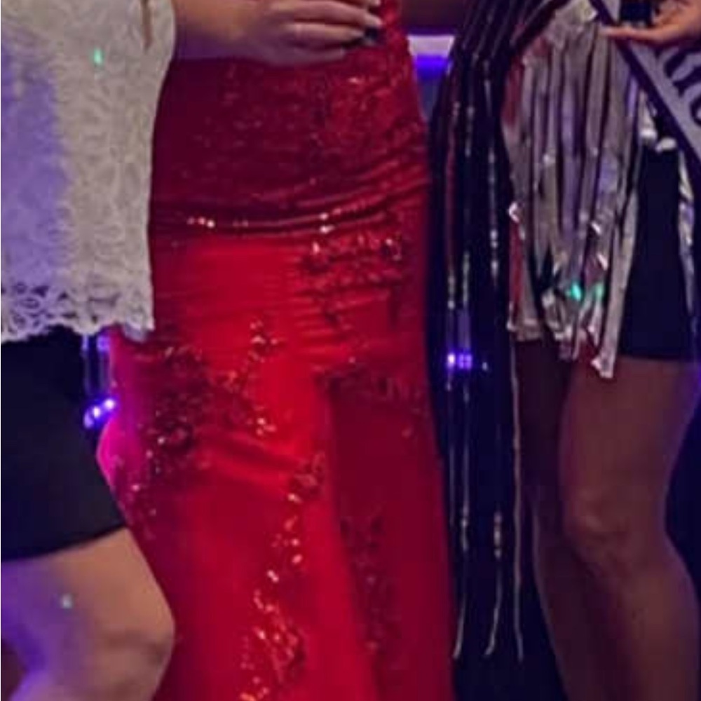 Elegant Red Sequin Gown